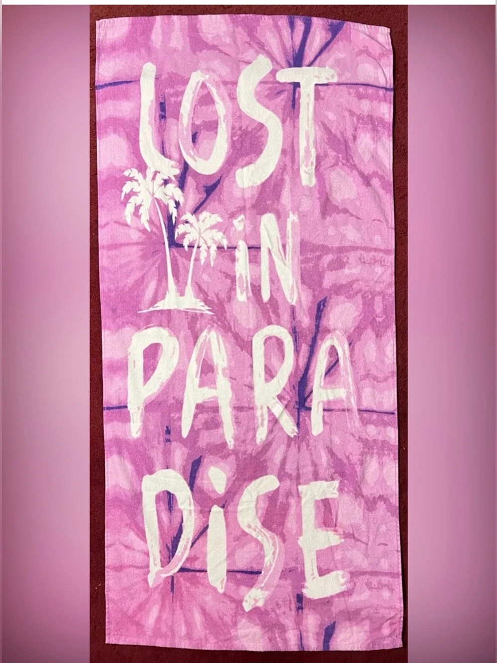 Lost in Paradise Purple Tie Dye Beach Towel